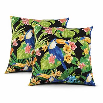2-Pack Waterproof/Fade-Resist Outdoor Throw Pillows, 18x18", Soft Patio Covers