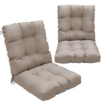 2-Pack Outdoor Chair Cushions, 42x21x4", High Back with Ties, Fade-Resist & Waterproof