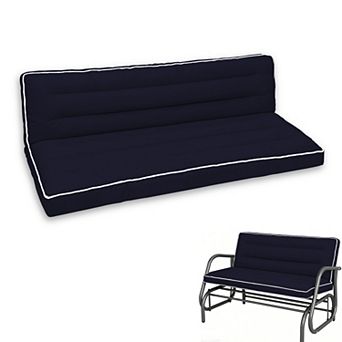 63"x40" Outdoor Swing Cushion w/Backrest, Memory Foam, Ties, Oxford, 2-3 Seat