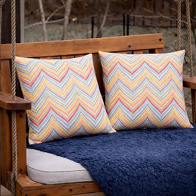 2-Pack Waterproof/Fade-Resist Outdoor Throw Pillows, 18x18", Soft Patio Covers
