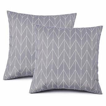 2-Pack Waterproof/Fade-Resist Outdoor Throw Pillows, 18x18", Soft Patio Covers