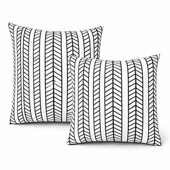 2-Pack Waterproof/Fade-Resist Outdoor Throw Pillows, 18x18", Soft Patio Covers