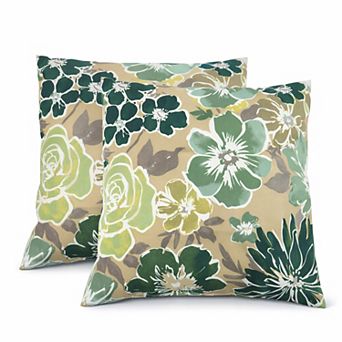 2-Pack Waterproof/Fade-Resist Outdoor Throw Pillows, 18x18", Soft Patio Covers