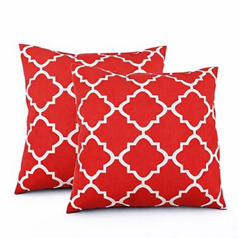 2-Pack Waterproof/Fade-Resist Outdoor Throw Pillows, 18x18", Soft Patio Covers