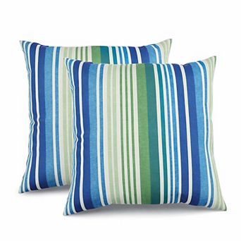 2-Pack Waterproof/Fade-Resist Outdoor Throw Pillows, 18x18", Soft Patio Covers