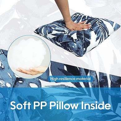 2-Pack Waterproof/Fade-Resist Outdoor Throw Pillows, 18x18", Soft Patio Covers