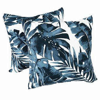 2-Pack Waterproof/Fade-Resist Outdoor Throw Pillows, 18x18", Soft Patio Covers