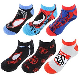 U.P.D., INC Boy's Spider-Man Across The Spiderverse No Show Socks (6 Pack)