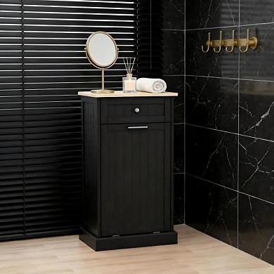 Pnronnc Storage Cabinet with Hidden Trash Bin Tilt-Out Recycling Cabinet with Drawer