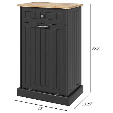 Pnronnc Kitchen Tilt-Out Trash Can Cabinet Freestanding Recycling Bin Holder with Drawer