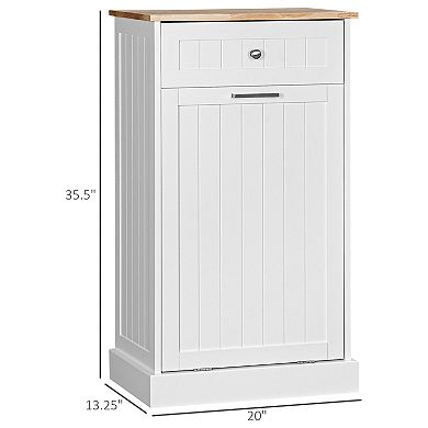 Pnronnc Kitchen Tilt-Out Trash Can Cabinet Freestanding Recycling Bin Holder with Drawer