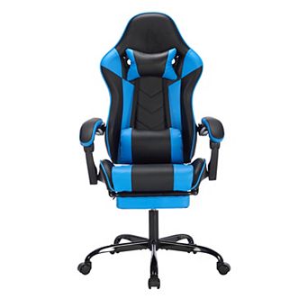 Pnronnc Gaming Chair with Footrest, Ergonomic Computer Chair with Massage Lumbar Support