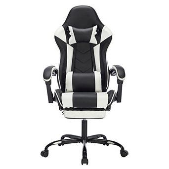 Pnronnc Gaming Chair with Footrest, Ergonomic Computer Chair with Massage Lumbar Support