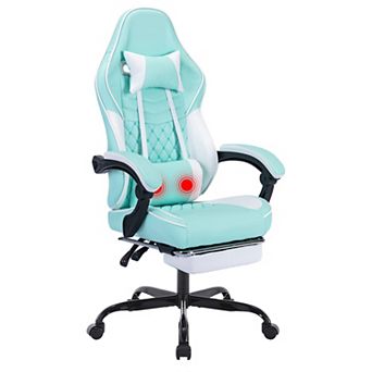 Pnronnc Ergonomic Gaming Chair with Footrest and Massage Lumbar Support, Racing Style Computer Chair