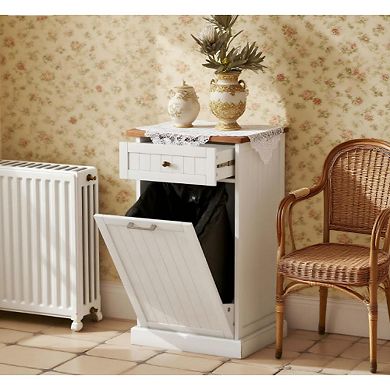Pnronnc Kitchen Tilt-Out Trash Can Cabinet Hidden Bin Recycling Cabinet Freestanding