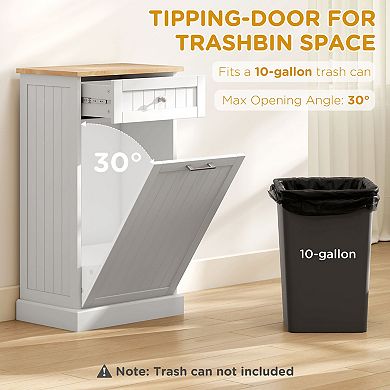 Pnronnc Kitchen Tilt-Out Trash Can Cabinet Hidden Bin Recycling Cabinet Freestanding