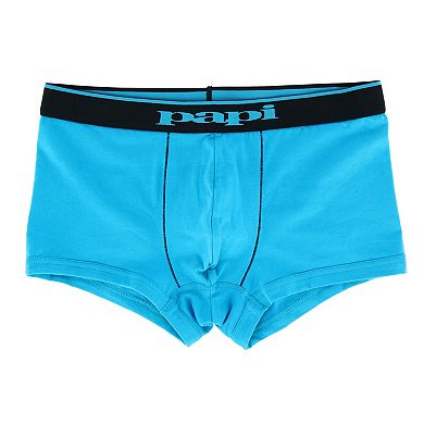 Papi Men's Brazilian Cut Stripe and Solid Underwear Trunks (3 Pack)