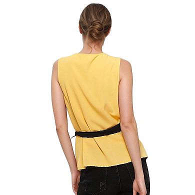 Pleated Wrapped Side Tie Blouse