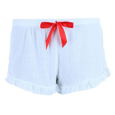 Overslept Women's Shorts Pointelle Cherries Notch Pajama Set