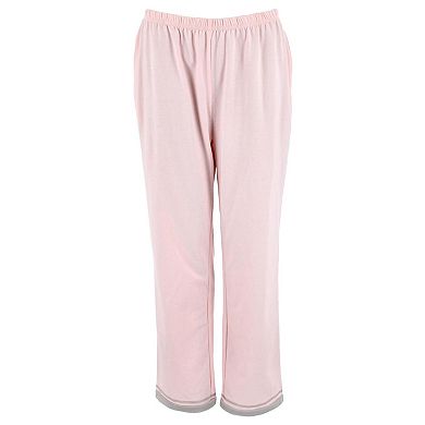 CTM Women's Cotton Blend Long Sleeve V-Neck Pajama Set