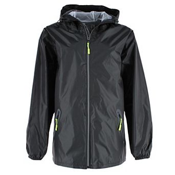 CTM Adult Reusable Water Resistant Rain Jacket with Hood and Pockets