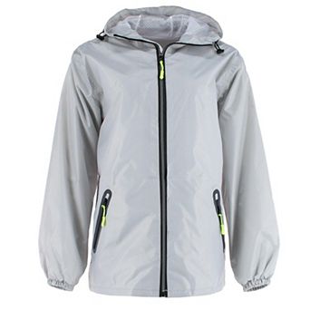 CTM Adult Reusable Water Resistant Rain Jacket with Hood and Pockets