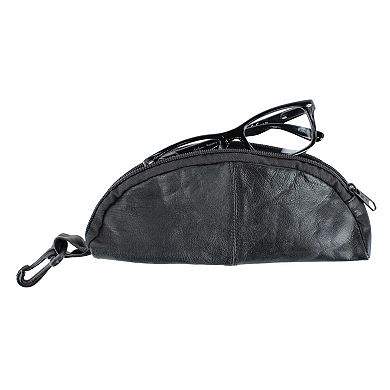 CTM Lambskin Zip Around Eyeglass Case
