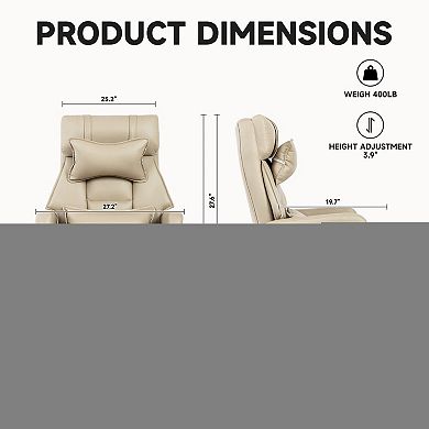 Pnronnc Ergonomic Office Chair with Footrest, High Back Reclining Computer Chair