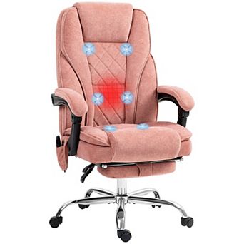 Pnronnc Massage Office Chair with Footrest Heat Reclining Adjustable Swivel Desk Chair