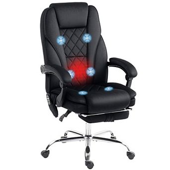 Pnronnc Executive Massage Office Chair with Heat Reclining Desk Chair with Footrest