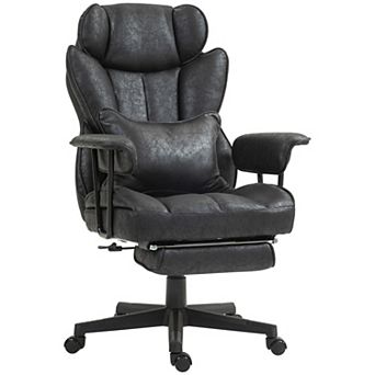 Pnronnc Big and Tall Executive Office Chair with Footrest Reclining Desk Chair Wide Seat