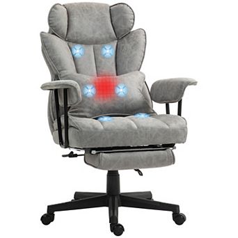 Pnronnc Big and Tall Massage Office Chair with Heat Reclining Executive Chair with Footrest