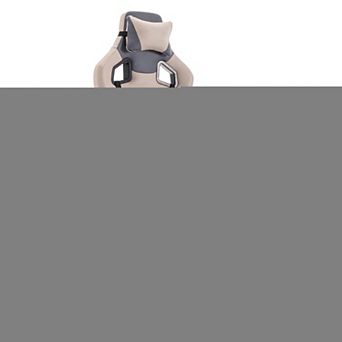 Pnronnc Gaming Chair with Massage and Footrest, Ergonomic High Back PVC Leather Office Chair