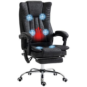 Pnronnc Massage Office Chair with Heat Reclining High Back Desk Chair with Footrest