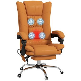Pnronnc Massage Office Chair Swivel Office Chair with Heating Function and Footrest