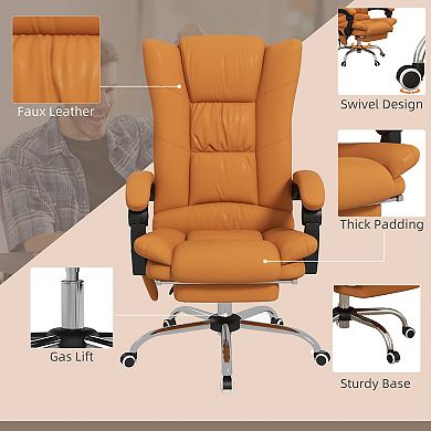 Pnronnc Massage Office Chair Swivel Office Chair with Heating Function and Footrest