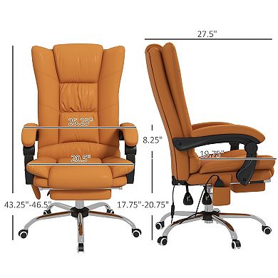 Pnronnc Massage Office Chair Swivel Office Chair with Heating Function and Footrest