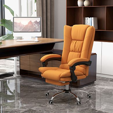 Pnronnc Massage Office Chair Swivel Office Chair with Heating Function and Footrest