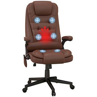 Pnronnc High Back Massage Office Chair Adjustable Computer Desk Chair with Heat Reclining