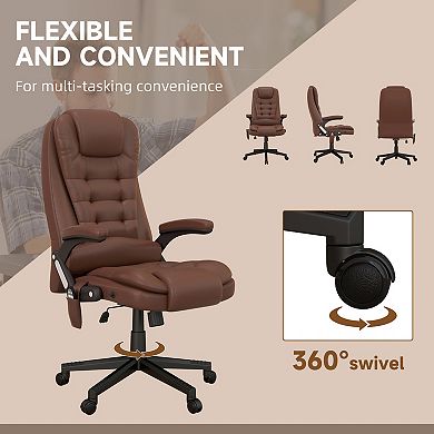 Pnronnc High Back Massage Office Chair Adjustable Computer Desk Chair with Heat Reclining