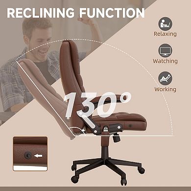 Pnronnc High Back Massage Office Chair Adjustable Computer Desk Chair with Heat Reclining
