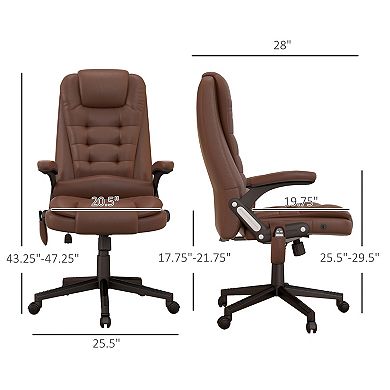 Pnronnc High Back Massage Office Chair Adjustable Computer Desk Chair with Heat Reclining
