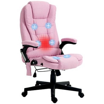 Pnronnc Massage Office Chair with Heat Linen High Back Reclining Executive Desk Chair