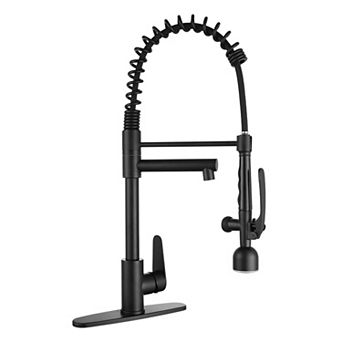 Pnronnc Kitchen Sink Faucet with LED Pull Down Sprayer High Arc Commercial Faucet