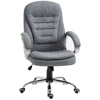 Pnronnc High Back Executive Office Chair Adjustable Linen Desk Chair with Armrests