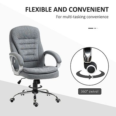 Pnronnc High Back Executive Office Chair Adjustable Linen Desk Chair with Armrests