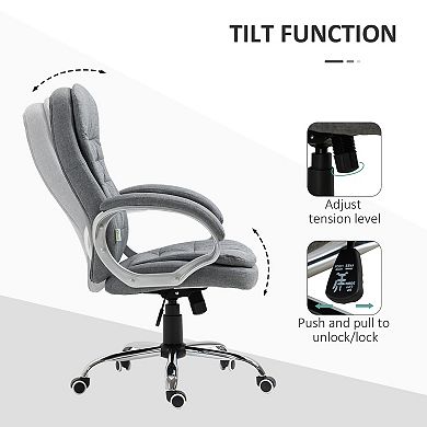 Pnronnc High Back Executive Office Chair Adjustable Linen Desk Chair with Armrests