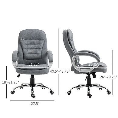 Pnronnc High Back Executive Office Chair Adjustable Linen Desk Chair with Armrests