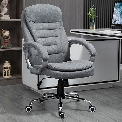 Pnronnc High Back Executive Office Chair Adjustable Linen Desk Chair with Armrests