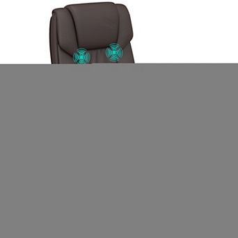 Pnronnc High Back Massage Office Chair with Footrest Reclining Adjustable Desk Chair